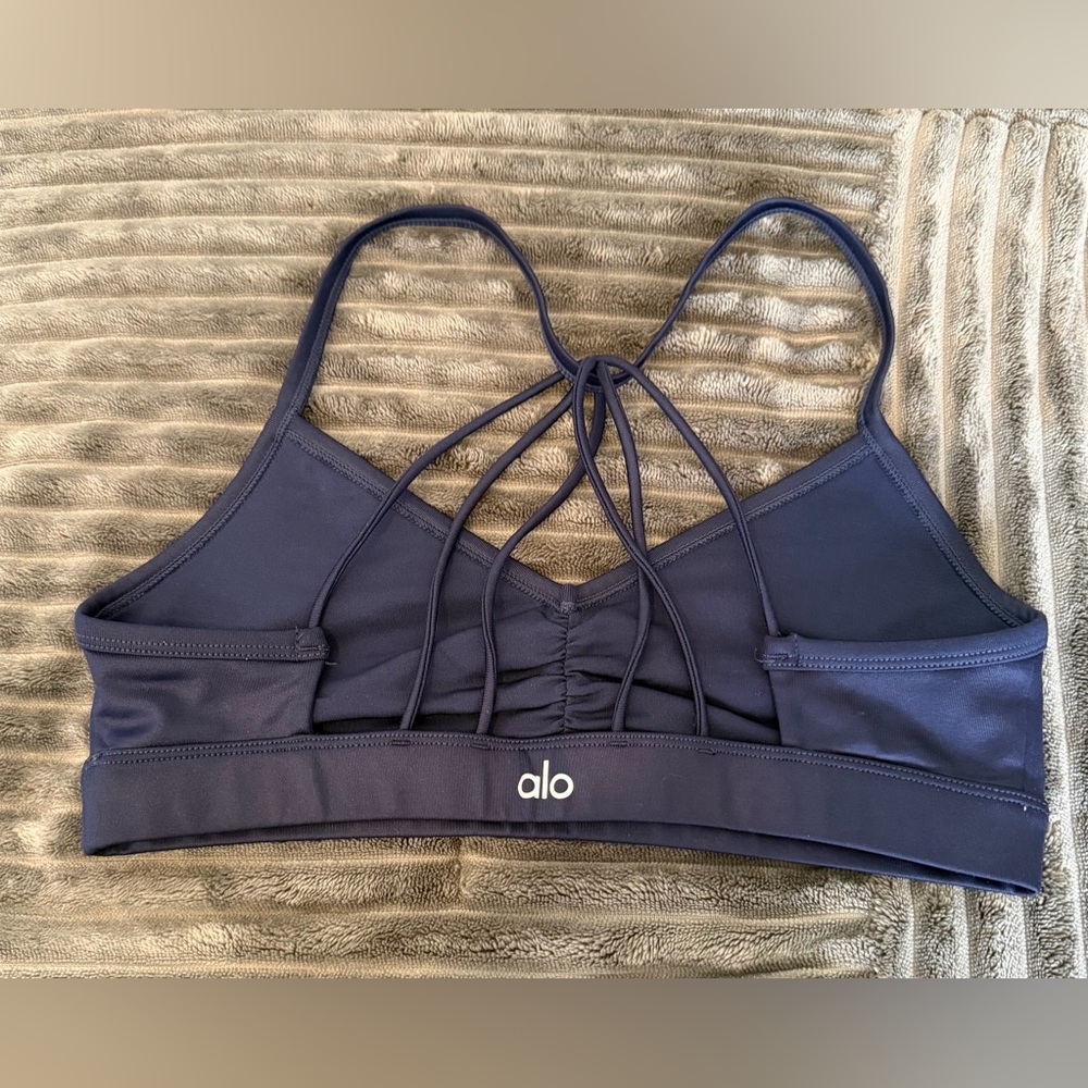 ALO Yoga Navy Strappy Sports Bra
